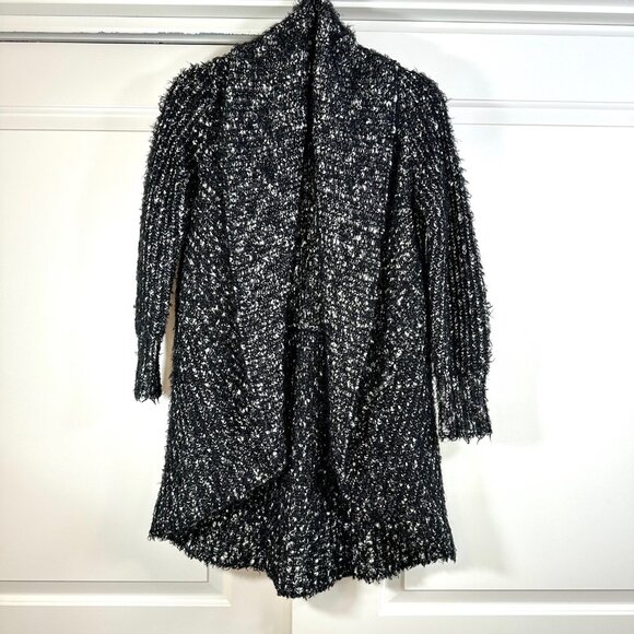 XOXO Black & White Open Drape Front Cocoon Cardigan Medium - Picture 1 of 10